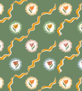 Tulips of Belgravia Wallpaper by Ottoline Green Tulips of Belgravia Wallpaper by Ottoline Green