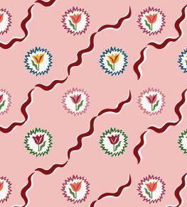 Tulips of Belgravia Wallpaper by Ottoline Pink & Burgundy Tulips of Belgravia Wallpaper by Ottoline Pink & Burgundy