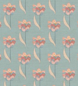 Tulips Fabric by Ottoline Dreamy Blue Tulips Fabric by Ottoline Dreamy Blue