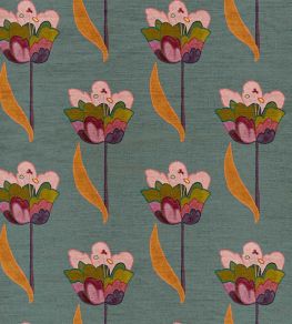 Tulips Fabric by Ottoline Sea Blue