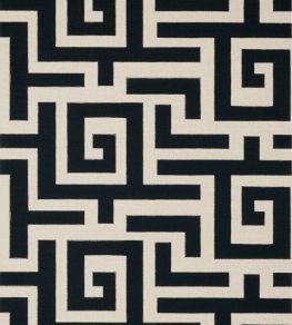 Tulum Applique Fabric by Thibaut Black on Natural Tulum Applique Fabric by Thibaut Black on Natural