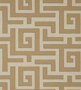 Tulum Applique Fabric by Thibaut Wheat on Natural