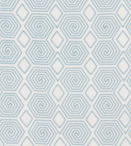 Turkish Maze Fabric by Vanderhurd Aqua/Cream Turkish Maze Fabric by Vanderhurd Aqua/Cream