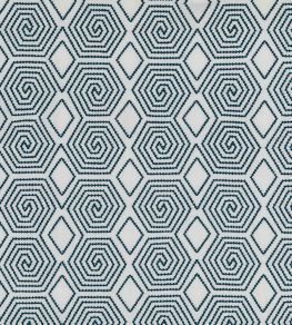 Turkish Maze Fabric by Vanderhurd Indigo/Cream Turkish Maze Fabric by Vanderhurd Indigo/Cream