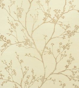 Twiggy Sisal Wallpaper by Schumacher Gold On Ivory