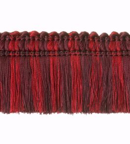 Two Colour Moss Fringe 50mm Trimming by Houles Deep Red Two Colour Moss Fringe 50mm Trimming by Houles Deep Red