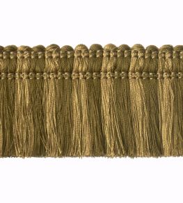 Two Colour Moss Fringe 50mm Trimming by Houles Olive Two Colour Moss Fringe 50mm Trimming by Houles Olive