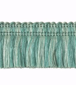 Two Colour Moss Fringe 50mm Trimming by Houles Sea Blue Two Colour Moss Fringe 50mm Trimming by Houles Sea Blue