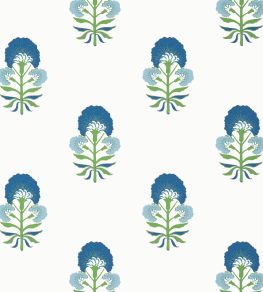 Tybee Bud Wallpaper by Thibaut Green and Blue Tybee Bud Wallpaper by Thibaut Green and Blue