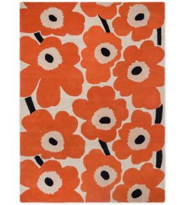 Unikko Rug by Marimekko Orange Red