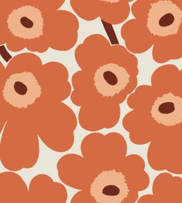 Unikko Wallpaper by Marimekko Orange Unikko Wallpaper by Marimekko Orange