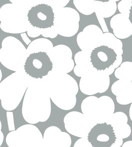 Unikko Metallic Wallpaper by Marimekko Silver Unikko Metallic Wallpaper by Marimekko Silver