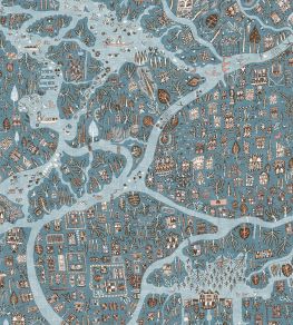 Utopia Wallpaper by Lewis & Wood Blue Almond