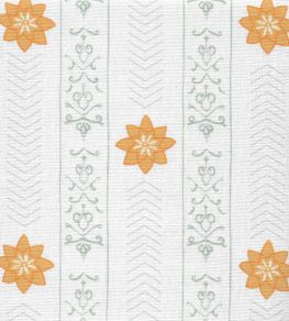 Valencia Fabric by Kate Medlicott Duck Egg & Ochre Valencia Fabric by Kate Medlicott Duck Egg & Ochre
