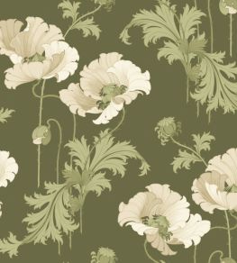Vallmo Wallpaper by Borastapeter Green Vallmo Wallpaper by Borastapeter Green