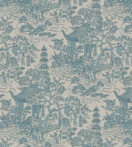 V&A Pagoda Fabric by Arley House Duck Egg V&A Pagoda Fabric by Arley House Duck Egg
