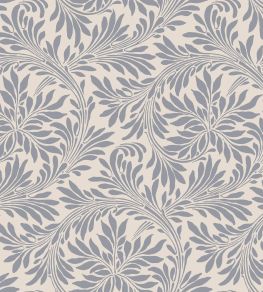 V&A Rolling Leaves Fabric by Arley House Slate Grey