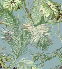 Vegetable Wallpaper by Coordonne Blue Vegetable Wallpaper by Coordonne Blue