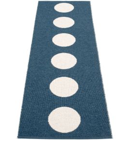Vera Runner Rug by Pappelina Ocean Blue/Vanilla Vera Runner Rug by Pappelina Ocean Blue/Vanilla