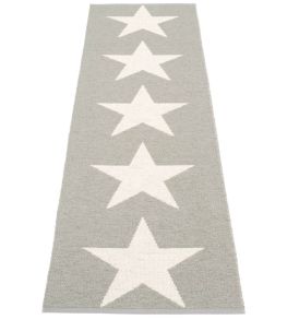 Viggo One Runner Rug by Pappelina Warm Grey/Vanilla