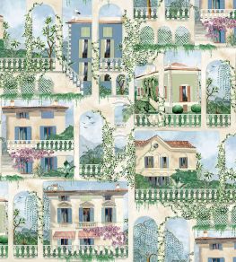 Villa Como Fabric by Osborne & Little Azure Villa Como Fabric by Osborne & Little Azure