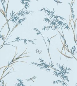 Virginia Wallpaper by Thibaut Spa Blue