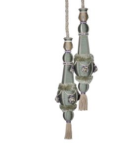 Volanges Double Tassels Tieback Trimming by Houles Vert Celadon Volanges Double Tassels Tieback Trimming by Houles Vert Celadon