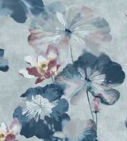 Water Lilies Wallpaper by 1838 Wallcoverings Blue Dusk Water Lilies Wallpaper by 1838 Wallcoverings Blue Dusk