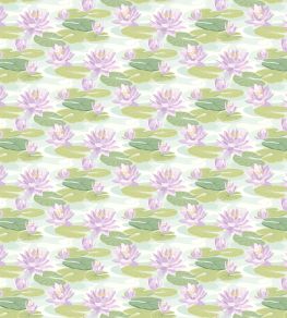 Waterlily Wallpaper by Ohpopsi Powder Blue & Lilac Waterlily Wallpaper by Ohpopsi Powder Blue & Lilac