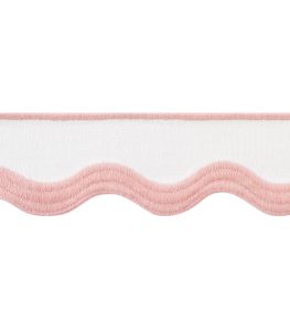 Wave Tape Trimming by Thibaut Blush on White Wave Tape Trimming by Thibaut Blush on White