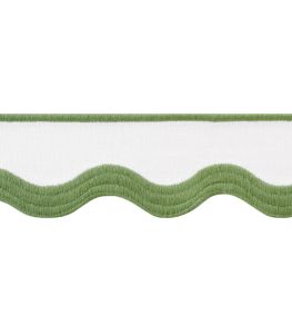 Wave Tape Trimming by Thibaut Leaf on White Wave Tape Trimming by Thibaut Leaf on White