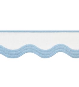 Wave Tape Trimming by Thibaut Powder on White Wave Tape Trimming by Thibaut Powder on White