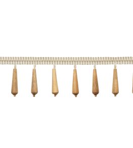 Westport Beaded Fringe Trimming by Samuel & Sons Parchment