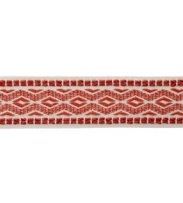 Westport Diamond Border Trimming by Samuel & Sons Red Coral Westport Diamond Border Trimming by Samuel & Sons Red Coral