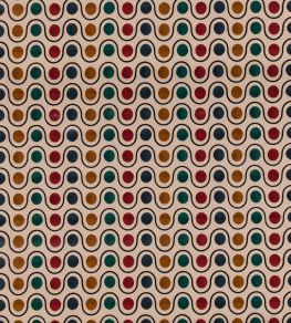 Wicket Fabric by Mulberry Home Teal/Red Wicket Fabric by Mulberry Home Teal/Red