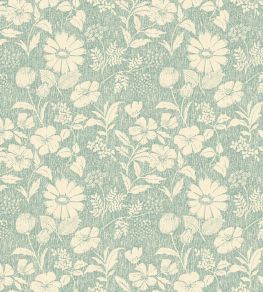 Wild Meadow Fabric by George & Minnie Aqua Wild Meadow Fabric by George & Minnie Aqua