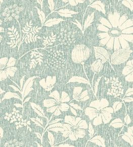 Wild Meadow Wallpaper by George & Minnie Aqua Wild Meadow Wallpaper by George & Minnie Aqua
