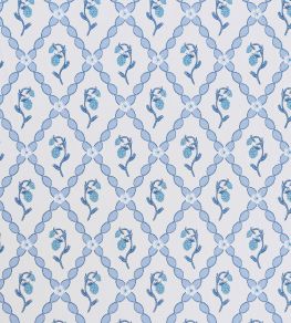 Wild Strawberry Trellis Wallpaper by Barneby Gates China Blue Wild Strawberry Trellis Wallpaper by Barneby Gates China Blue
