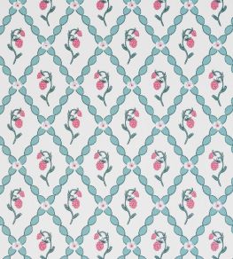 Wild Strawberry Trellis Wallpaper by Barneby Gates Vintage Cream Wild Strawberry Trellis Wallpaper by Barneby Gates Vintage Cream