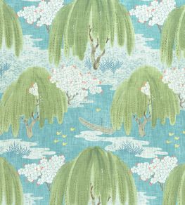 Willow Tree Fabric by Anna French Turquoise Willow Tree Fabric by Anna French Turquoise