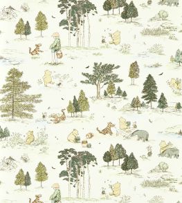 Winnie the Pooh Wallpaper by Sanderson Macaron Green Winnie the Pooh Wallpaper by Sanderson Macaron Green