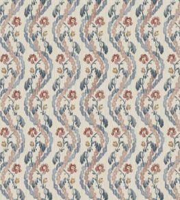 Winter Garden Fabric by Zoffany Indigo/Red Winter Garden Fabric by Zoffany Indigo/Red