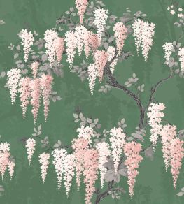 Wisteria Wallpaper by Woodchip & Magnolia Botanical Green Wisteria Wallpaper by Woodchip & Magnolia Botanical Green