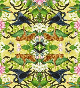 Wonderlust Tea Story Wallpaper by Clarke & Clarke Citron