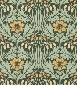 Woodbell & Anemone Wallpaper by Morris & Co Bayleaf/Manilla Woodbell & Anemone Wallpaper by Morris & Co Bayleaf/Manilla
