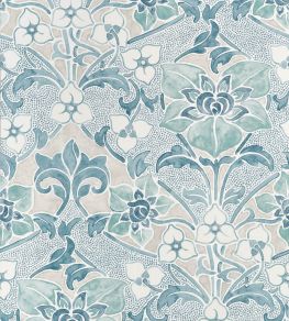 Woodford Wallpaper by Thibaut Spa Blue Woodford Wallpaper by Thibaut Spa Blue
