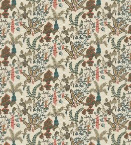 Woodland Floor Fabric by Josephine Munsey Stone and Teal Woodland Floor Fabric by Josephine Munsey Stone and Teal