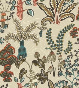 Woodland Floor Wallpaper by Josephine Munsey Stone and Teal Woodland Floor Wallpaper by Josephine Munsey Stone and Teal