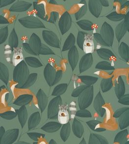 Woodland Friends Wallpaper by Casadeco Vert Foret Woodland Friends Wallpaper by Casadeco Vert Foret