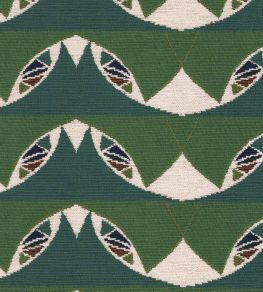 Woods Gate Fabric by MINDTHEGAP Green Woods Gate Fabric by MINDTHEGAP Green